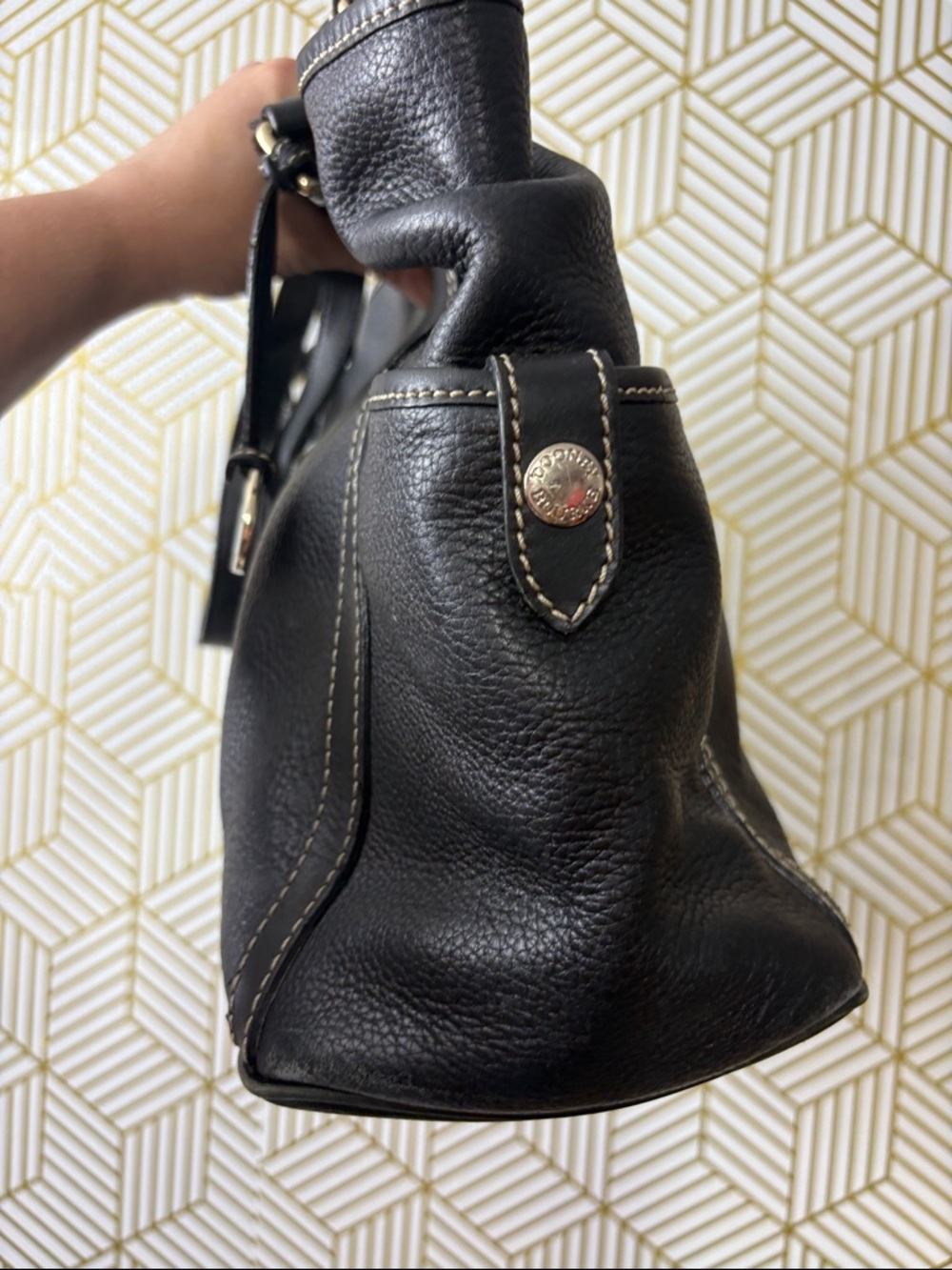 Dooney & Bourke Black Pebbled Leather Shoulder Bag - Picture 4 of 13